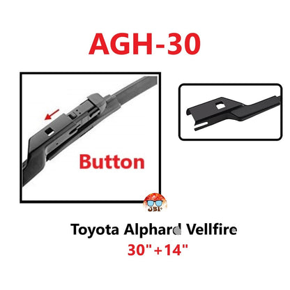 For Alphard Vellfire Wiper ANH20 AGH30 GGH30 2.4L/2.5L/3.5L 2008 - 2021 Windscreen Wiper Blades