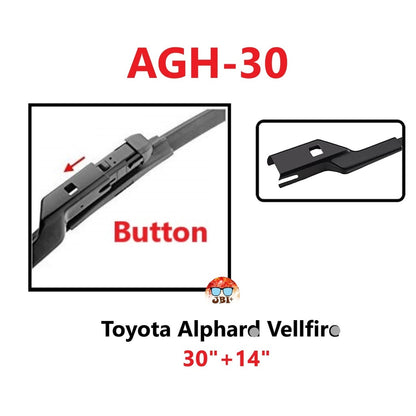 For Alphard Vellfire Wiper ANH20 AGH30 GGH30 2.4L/2.5L/3.5L 2008 - 2021 Windscreen Wiper Blades