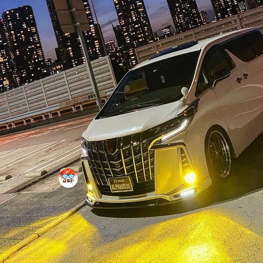 For Toyota Alphard Vellfire LED Golden Fog Light Goden White ANH20 AGH30 2012-2023