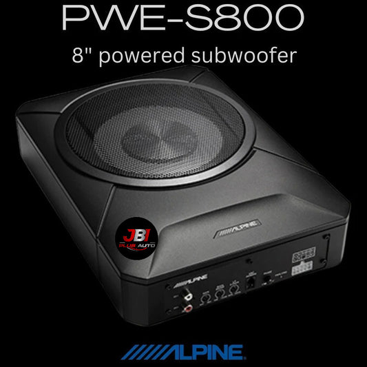 Alpine 8" Active Car Underseat Subwoofer Slim & Compact Active Sub Woofer PWE-S800