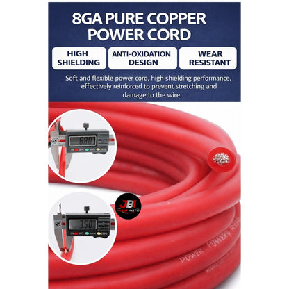 8GA 4GA Complete Amplifier Wiring Kit - Car Audio Pure Copper Wiring Cable, 8GA Oxygen-Free Copper Power Cable