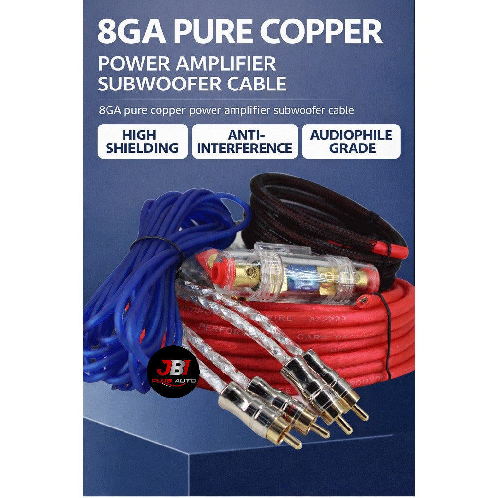 8GA 4GA Complete Amplifier Wiring Kit - Car Audio Pure Copper Wiring Cable, 8GA Oxygen-Free Copper Power Cable