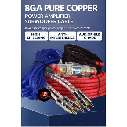 8GA 4GA Complete Amplifier Wiring Kit - Car Audio Pure Copper Wiring Cable, 8GA Oxygen-Free Copper Power Cable