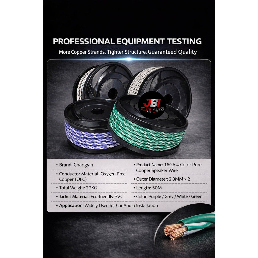 16GA Pure Copper Speaker Cable OFC Twisted Pair Car Audio Wire 2 Core High Quality Audio Wiring for Car Sound System