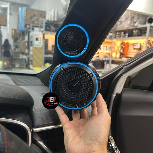 Alpine 3 Way 6.5" Hi-Res Component Car Speaker Set 240 Watts Mid Range With Tweeter DP2-653