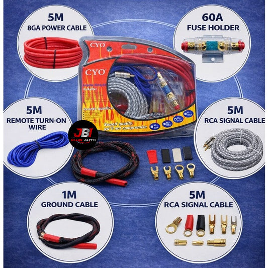 8GA 4GA Complete Amplifier Wiring Kit - Car Audio Pure Copper Wiring Cable, 8GA Oxygen-Free Copper Power Cable