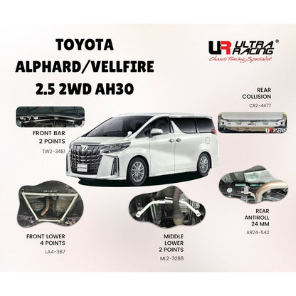 Ultra Racing Safety Bar Toyota Alphard Vellfire AH30 2.5L Stage 1 Front Bar Rear Anti Roll Sway Bar