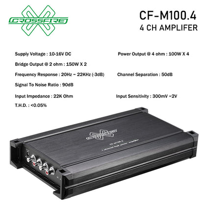 CROSSFIRE 4 Channel Power Amplifier M100.4