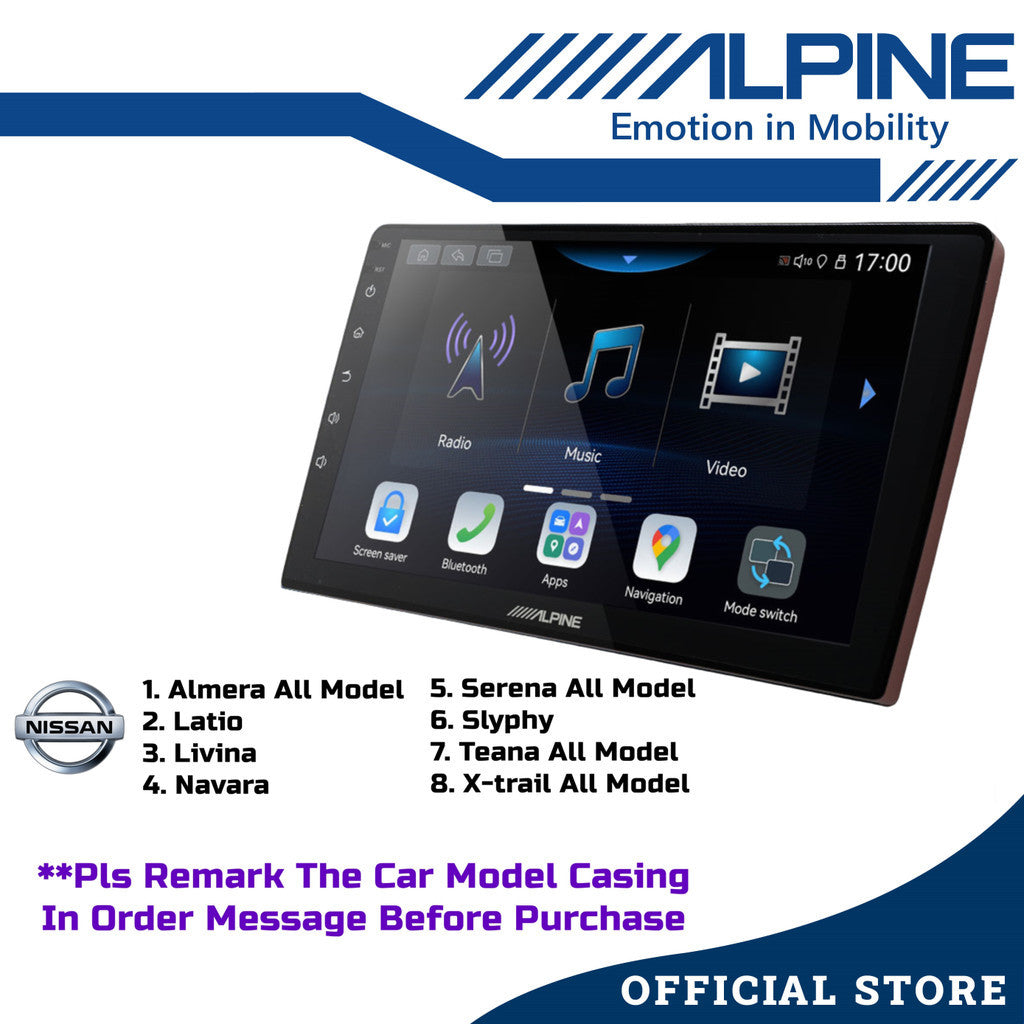 Alpine 2+32GB Car Android player 9" Or 10" Original Version Android 12 Ply For Toyota Honda Proton Perodua iNE-AW409S
