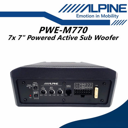 Alpine Underseat Active Powered Subwoofer (300W/7x7") PWE-M770