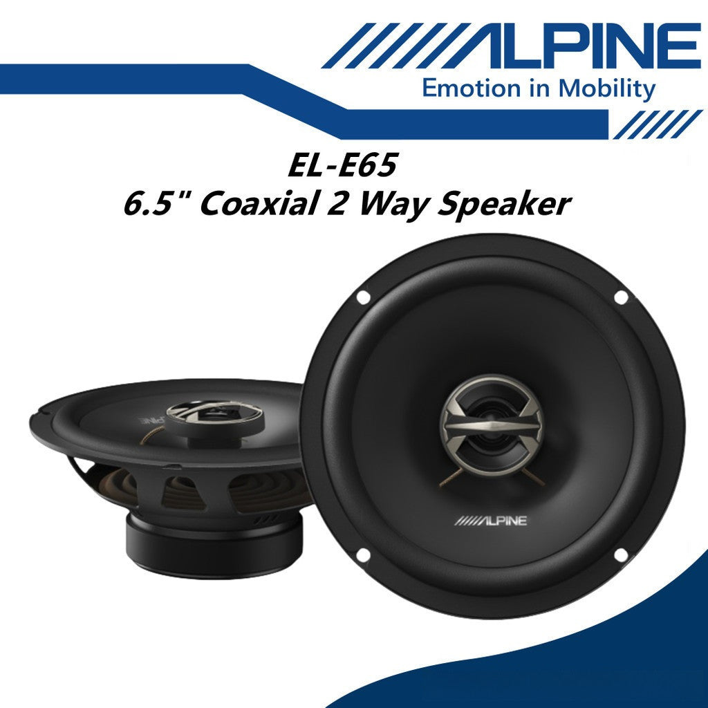 Alpine 6.5" E Series 2 Way Coaxial Car Speaker 160 Watts Peak Power EL-E65