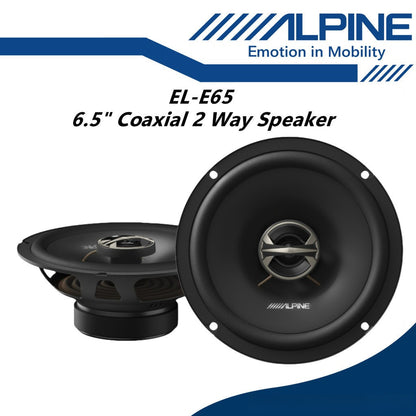 Alpine 6.5" E Series 2 Way Coaxial Car Speaker 160 Watts Peak Power EL-E65