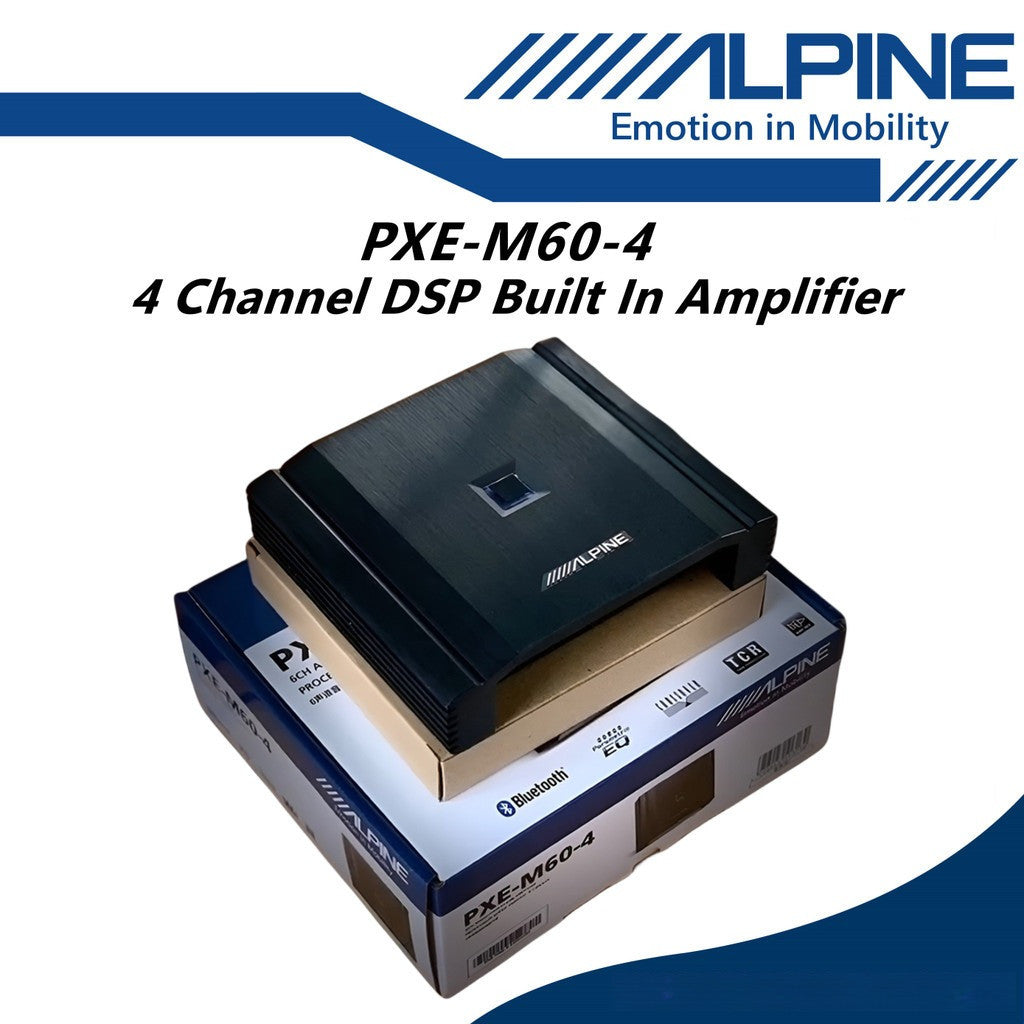 Alpine Package 2 Way 6.5" Component Car Speaker With 4 Channel DSP Digital Signal Processor DM-65C + PXE-M60-4
