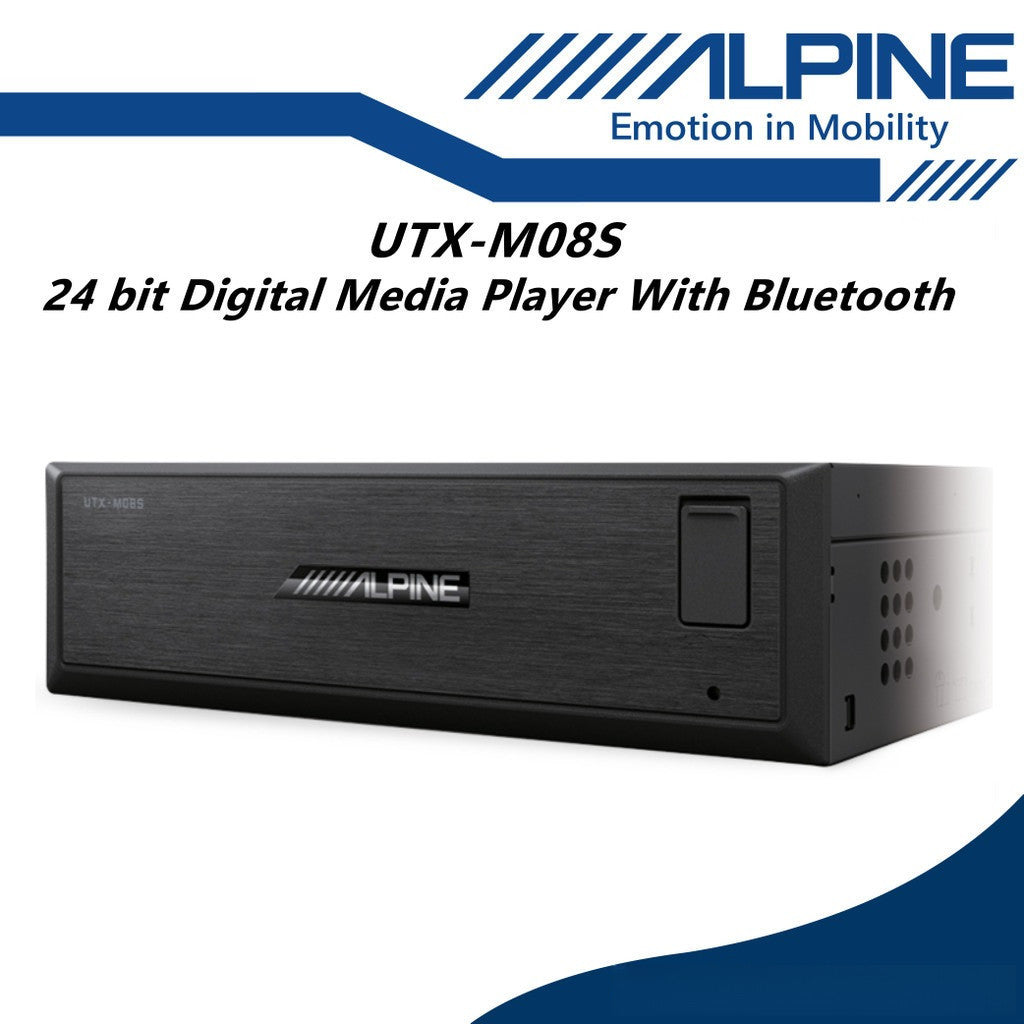 Alpine HI-RES DUAL USB Car Digital Media Receiver With Bluetooth And DSP Audio Player UTX-M08S