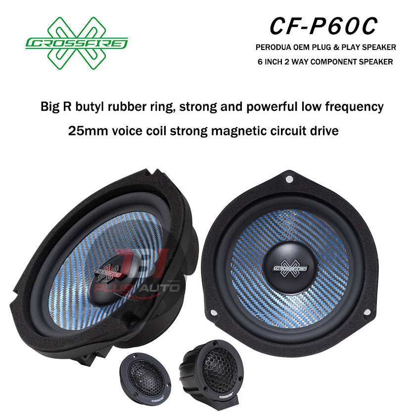 CROSSFIRE OEM 2 Way Component Speaker P60C For Perodua Plug & Play