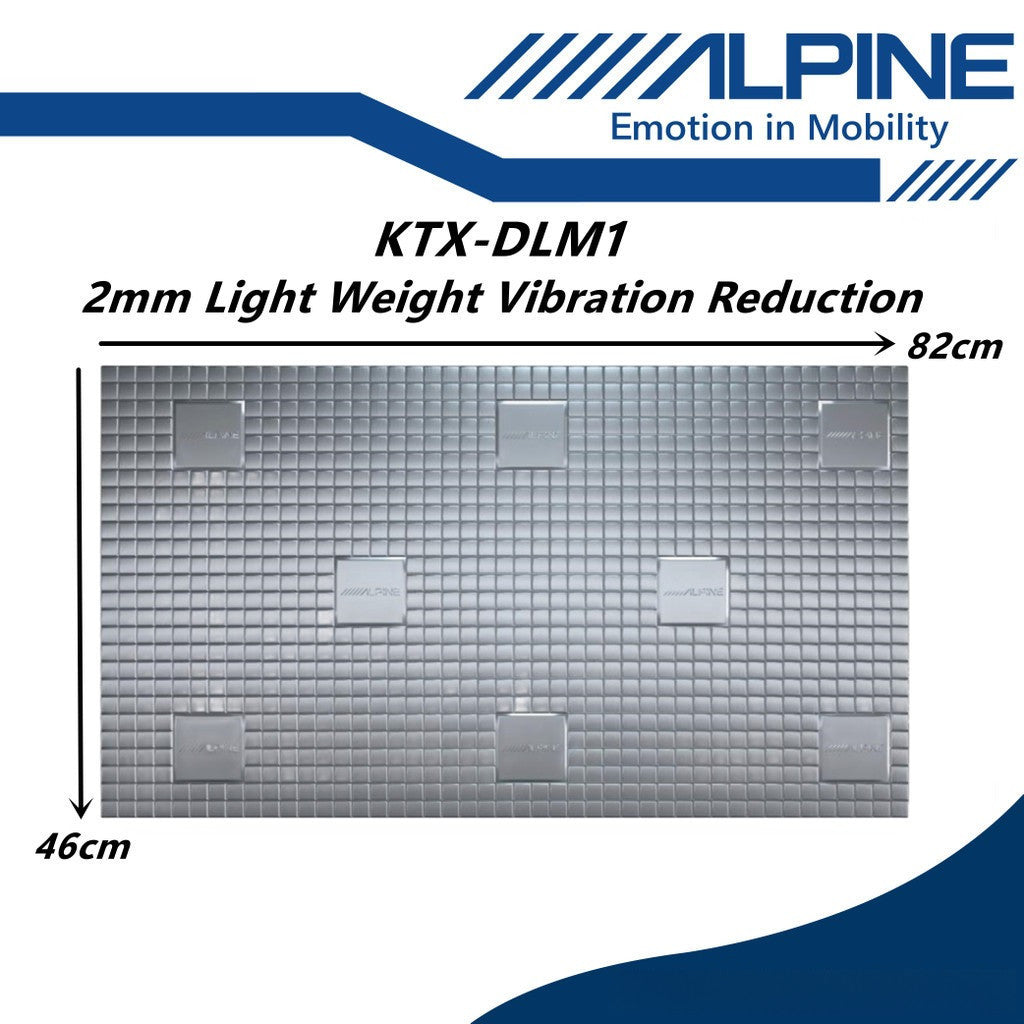 Alpine 2mm Light Weight Sound Damping Sound Proofing Vibration Reduction Lightweight Car Damping KTX-DLM1