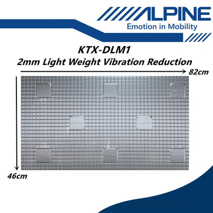Alpine 2mm Light Weight Sound Damping Sound Proofing Vibration Reduction Lightweight Car Damping KTX-DLM1