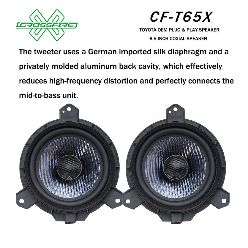 CROSSFIRE OEM 2 Way Coxial Speaker T65X For Toyota Plug & Play