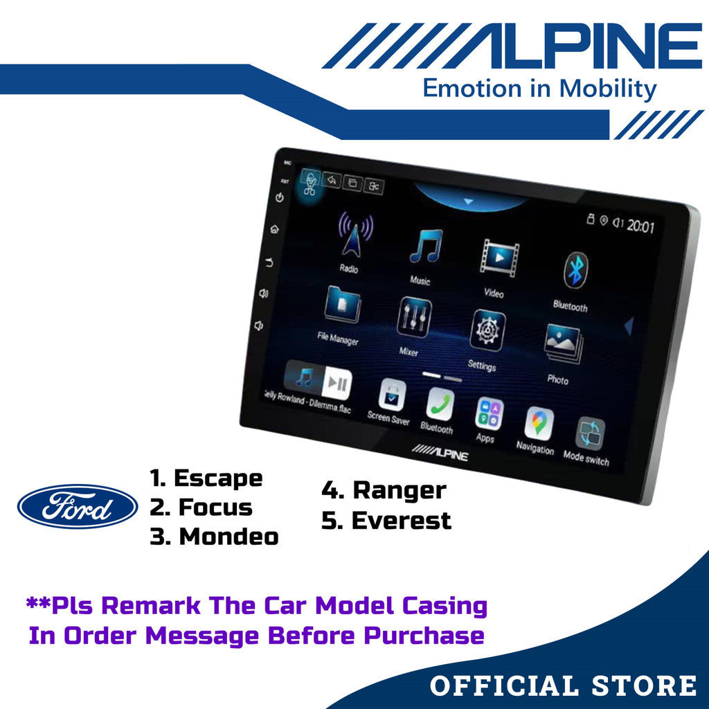 Alpine 8+256GB Car Android player 9" Or 10" Ply For Toyota Honda Proton Perodua iNE-AX809