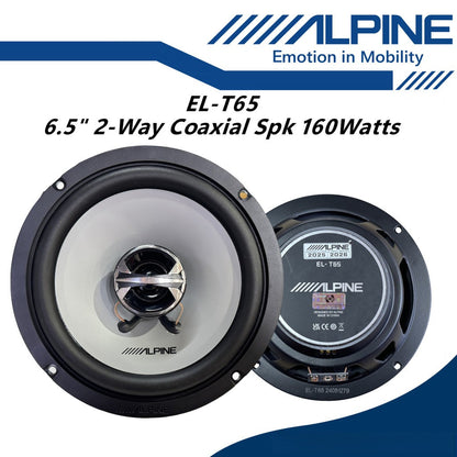 Alpine 6.5" Inch 2 Way Coaxial Car Speaker 160 Watts Car Spk EL-T65