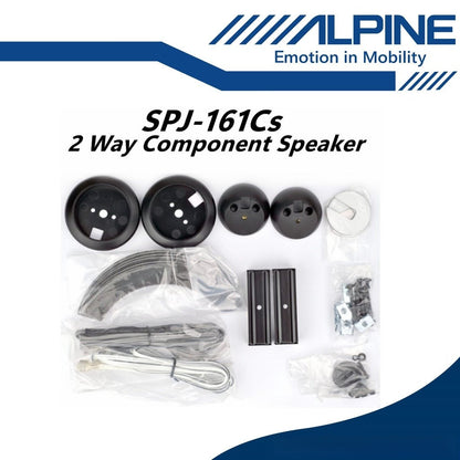 Alpine 2 Way Component Set Car Speaker With Tweeter (6"/250W) SPJ-161CS