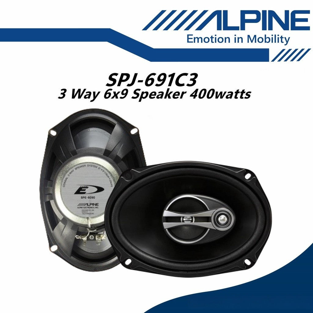 Alpine 3 Way Car Speakers 6x9 Spk (400W/6 x 9") SPJ-691C3