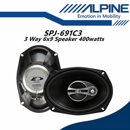 Alpine 3 Way Car Speakers 6x9 Spk (400W/6 x 9") SPJ-691C3