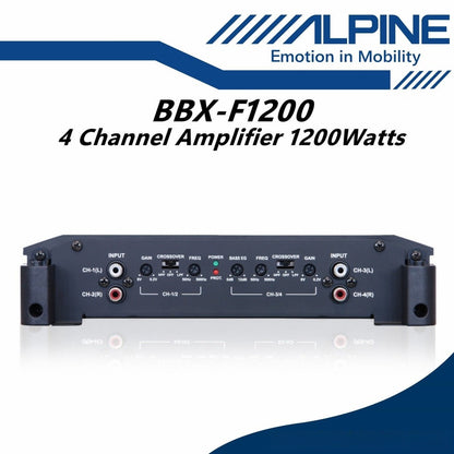 Alpine 4 Channel Amplifier Class A/B Power 4/3/2 Ch Power Amp (1200W) BBX-F1200