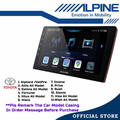 Alpine 2+32GB Car Android player 9" Or 10" Original Version Android 12 Ply For Toyota Honda Proton Perodua iNE-AW409S