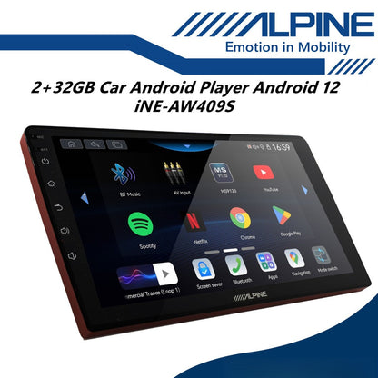 Alpine 2+32GB Car Android player 9" Or 10" Original Version Android 12 Ply For Toyota Honda Proton Perodua iNE-AW409S