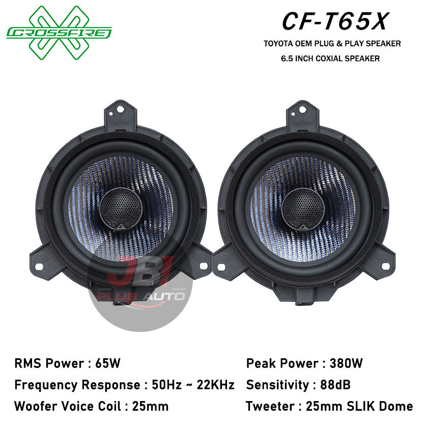 CROSSFIRE OEM 2 Way Coxial Speaker T65X For Toyota Plug & Play