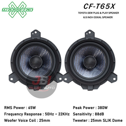 CROSSFIRE OEM 2 Way Coxial Speaker T65X For Toyota Plug & Play