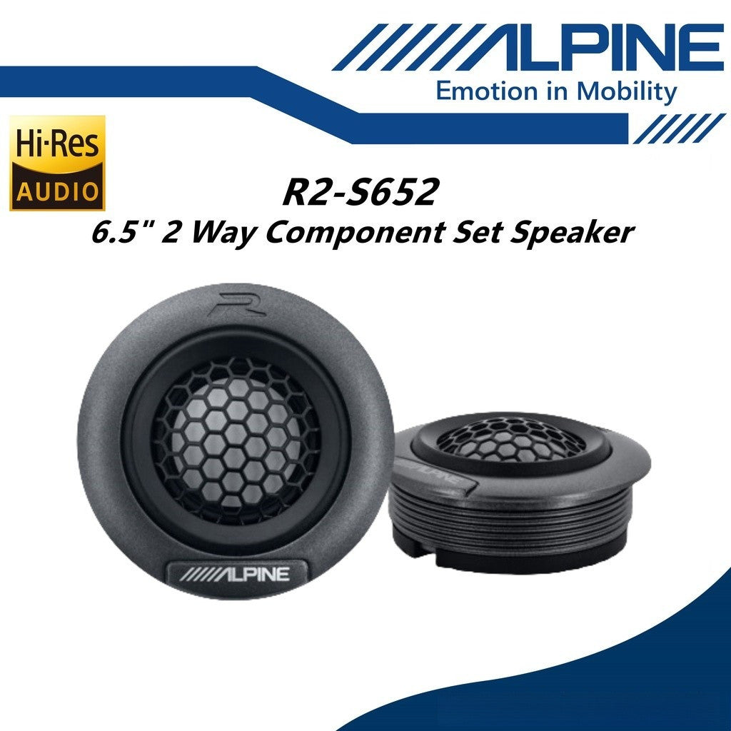 Alpine R-Series Pro 6.5" Hi-Res 2 Way Component Car Speaker Set R2-S652