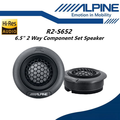 Alpine R-Series Pro 6.5" Hi-Res 2 Way Component Car Speaker Set R2-S652