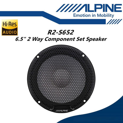 Alpine R-Series Pro 6.5" Hi-Res 2 Way Component Car Speaker Set R2-S652