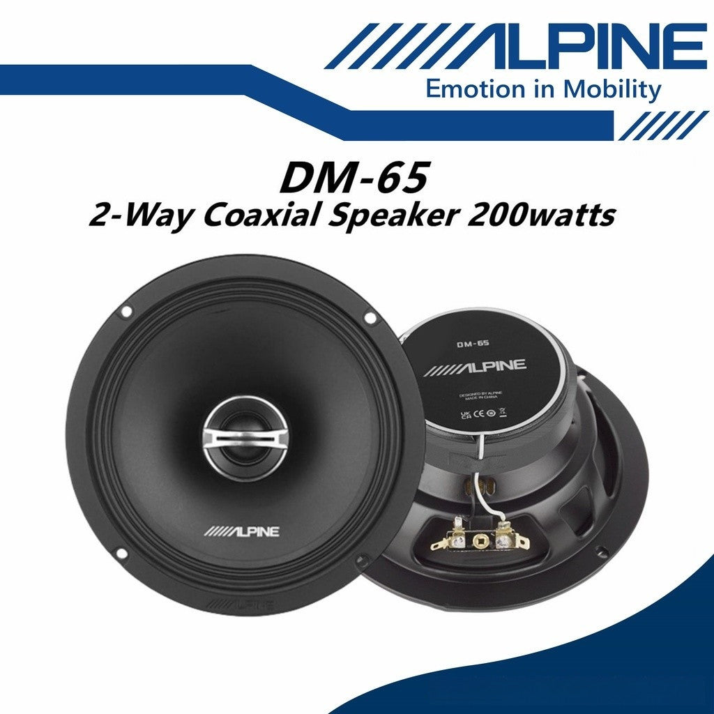 Alpine M-series 2 Way Coaxial Car Speaker (200W/6.5") DM-65