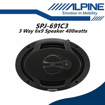 Alpine 3 Way Car Speakers 6x9 Spk (400W/6 x 9") SPJ-691C3