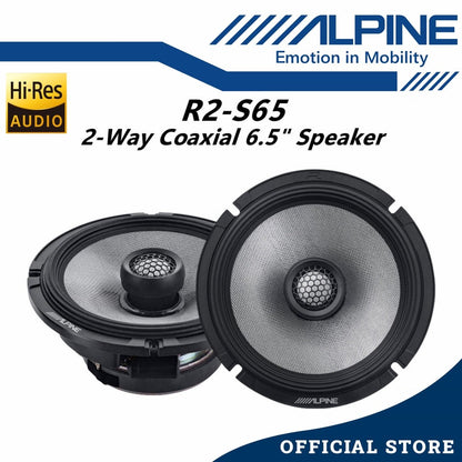 Alpine R-Series Hi-Res 2 Way Coaxial Car Speaker Peak Power (300W/6.5") R2-S65