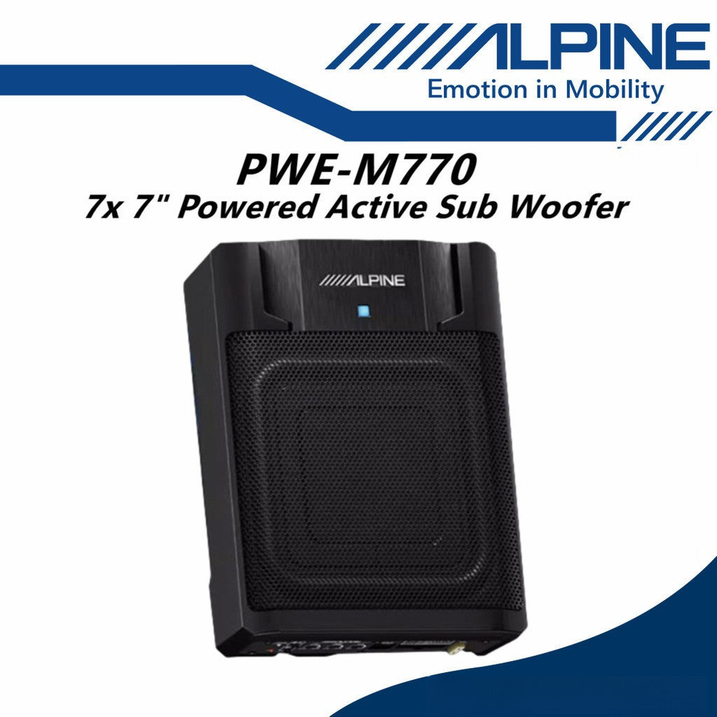 Alpine Package 2 Way 6.5" Component Speaker With Active Sub Woofer Underseat Subwoofer S2-S65C + PWE-M770