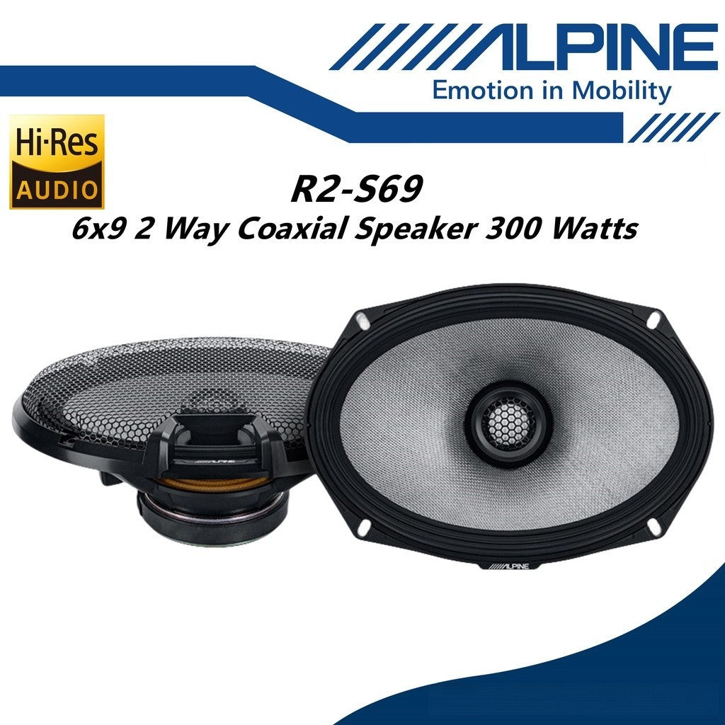 Alpine R-Series 6x9 Hi-Res 2 Way Coaxial Car Speaker R2-S69