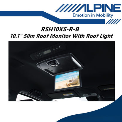Alpine 10.1" Inch Roof Monitor Slim Rear Vision WSVGA Screen With LED Light RSH-10SX-R-B