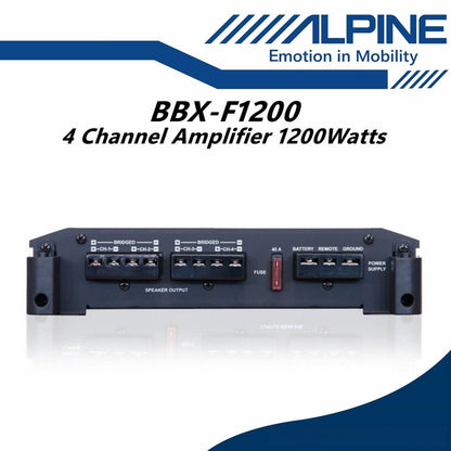 Alpine 4 Channel Amplifier Class A/B Power 4/3/2 Ch Power Amp (1200W) BBX-F1200