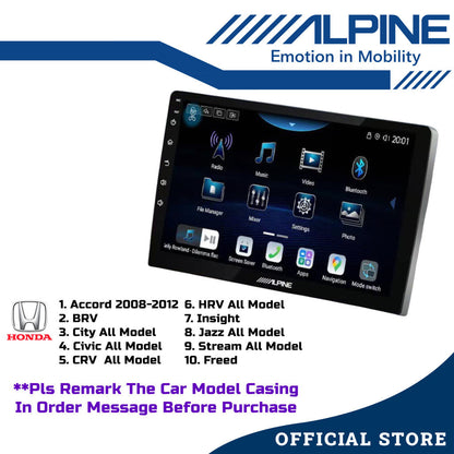 Alpine 8+256GB Car Android player 9" Or 10" Ply For Toyota Honda Proton Perodua iNE-AX809