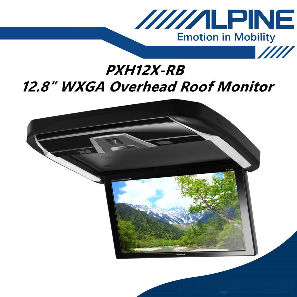 Alpine 12.8" Overhead Roof Monitor WXGA With Plasma Cluster Technology Car Monitor PXH12X-RB