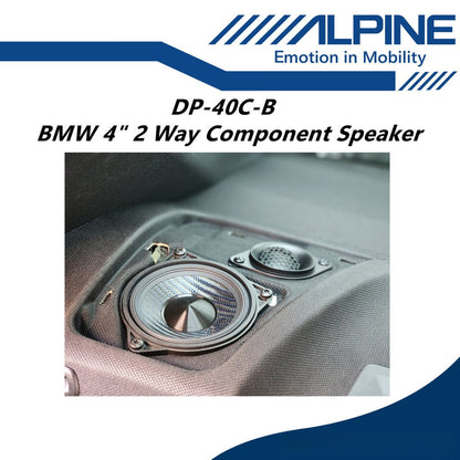 Alpine BMW 4" Plug n Play Speaker 2 Way Component Set PnP 4 Inch Component Spk DP-40C-B