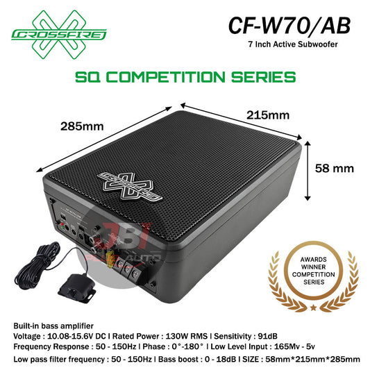 CROSSFIRE Active Subwoofer Built In Bass Amplifier (7") CF-W70/AB