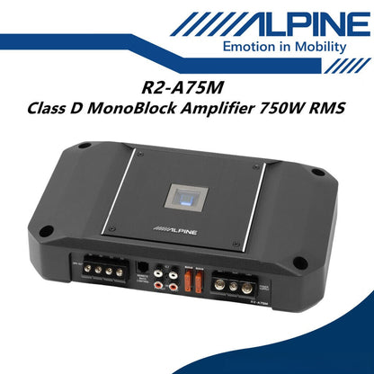 Alpine Class D Mono Block Car Amplifier 750W RMS Monoblock Amp R2-A75M