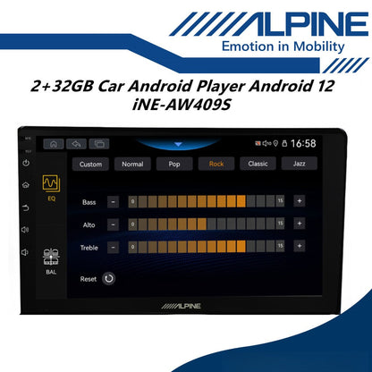 Alpine 2+32GB Car Android player 9" Or 10" Original Version Android 12 Ply For Toyota Honda Proton Perodua iNE-AW409S
