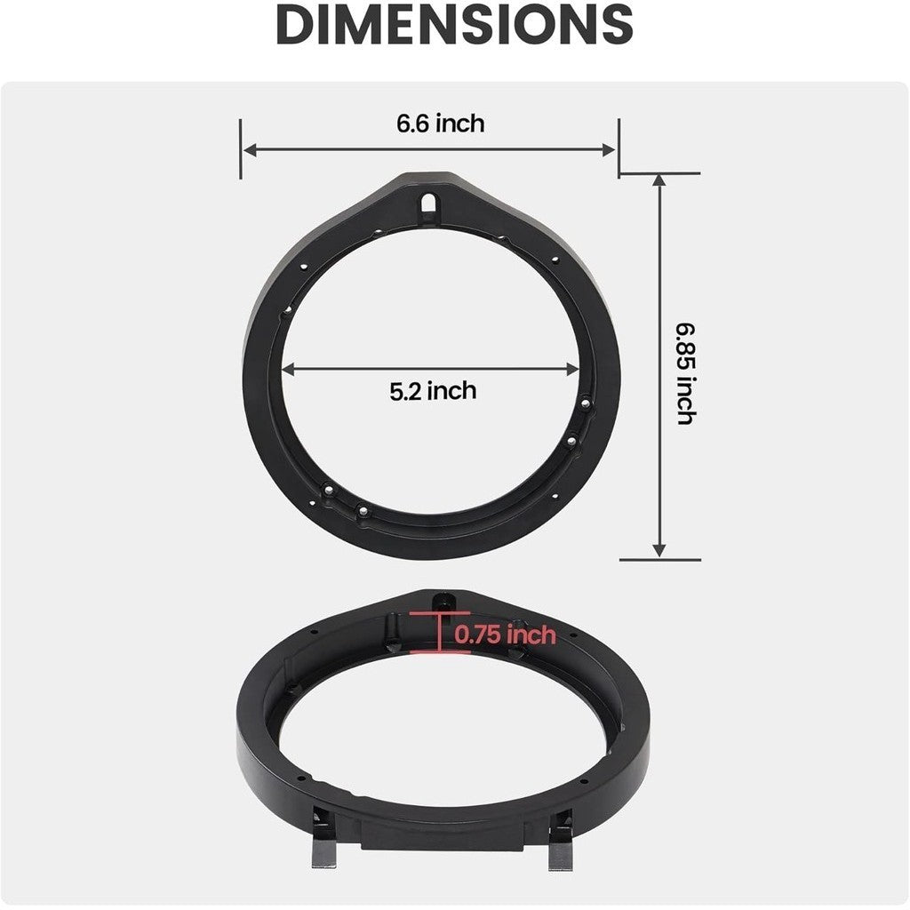 2Pcs Honda Speaker Spacer Speaker Mat Black Plastic