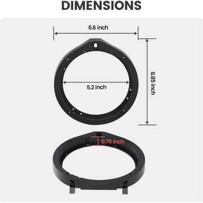2Pcs Honda Speaker Spacer Speaker Mat Black Plastic